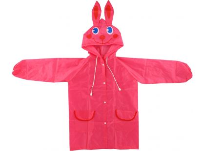 Pláštěnka dětská králík velikost 110 - 120 cm růžová