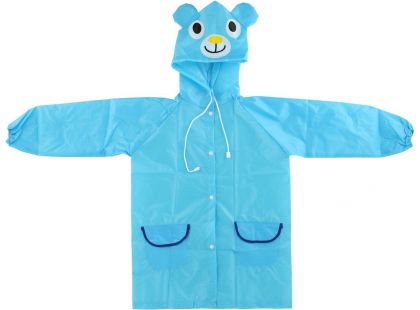 Pláštěnka dětská medvídek velikost 110 - 120 cm modrá