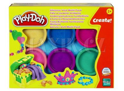 Play-Doh Sada 6 tub s třpytivou plastelínou Hasbro