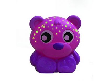 Playgro Usínací lampička medvídek s projektorem - růžový