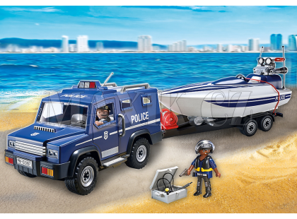 Playmobil 5187 Policejní auto s rychostním člunem