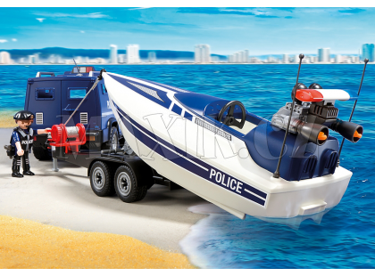 Playmobil 5187 Policejní auto s rychostním člunem