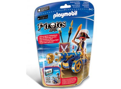 Playmobil 6164 Důstojník pirátů s interaktivním modrým kanónem