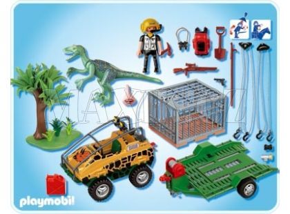 Playmobil Deinonychus a obojživelný vůz