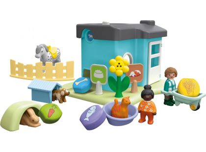 PLAYMOBIL® 71690 1.2.3: Ustájení zvířat s dávkovačem krmiva