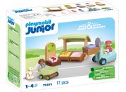 PLAYMOBIL® 71691 Junior: Stánek s biopotravinami a vysokozdvižný vozík