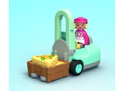 PLAYMOBIL® 71691 Junior: Stánek s biopotravinami a vysokozdvižný vozík