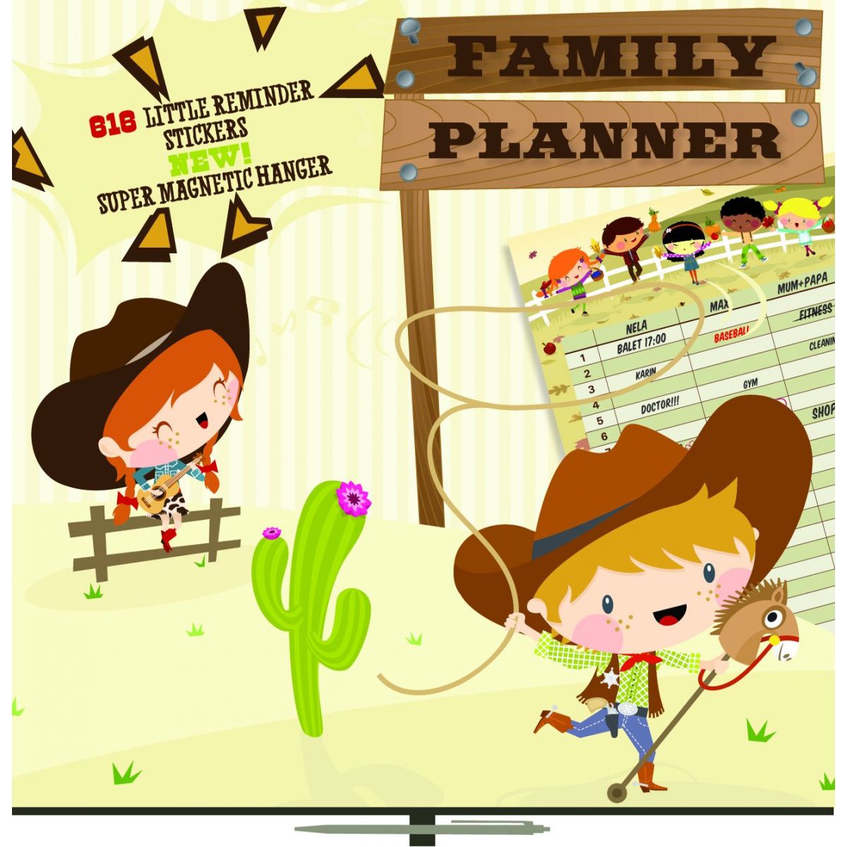 Plánovací Cowboys, poznámkový kalendář 2013, 30 x 60 cm