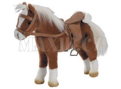 Plyšový kůň 31cm hnědý, pro panenky 27-50cm