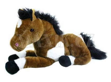 Plyšový kůň ležící 53cm - Hnědá světlá