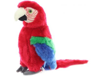 Plyšový papoušek 27 cm červený