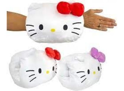 Plyšový poláštařek s otvorem na ruce Hello Kitty červená mašle Plyšový poláštařek s otvorem na ruce Hello Kitty červená mašle