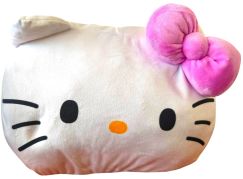 Plyšový poláštařek s otvorem na ruce Hello Kitty fialová mašle