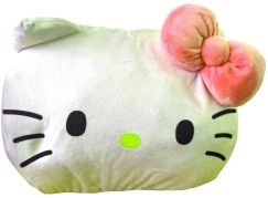 Plyšový poláštařek s otvorem na ruce Hello Kitty červená mašle