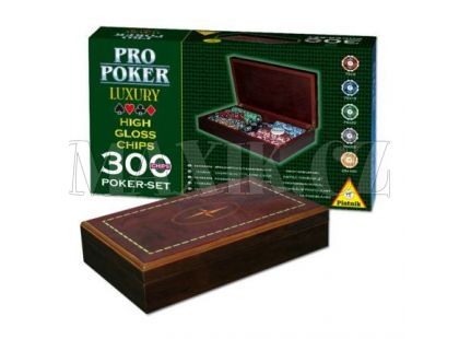 Pocker set luxusní dřevěná kazeta + 300 žetonů