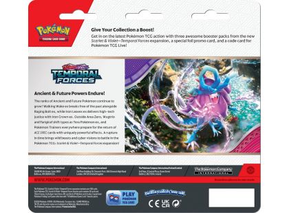 Pokémon TCG: SV05 Temporal Forces - 3 Blister Booster Cyclizar