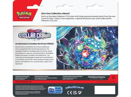 Pokémon TCG: SV07 Stellar Crown - 3 Blister Booster Tinkaton