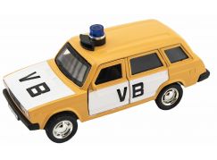 Policejní auto VB combi kov-plast 11,5cm na zpětné natažení na baterie se zvukem v krabičce 15x7x7cm