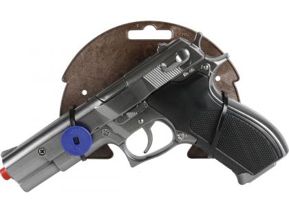 Policejní pistole stříbrná matná kovová 8 ran