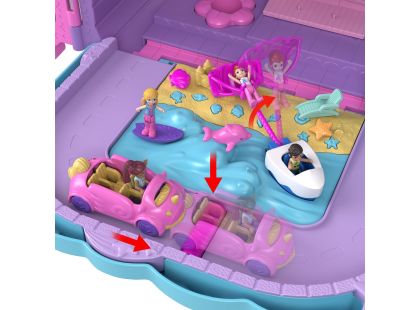 Polly Pocket Prázdninové letovisko v kufříku, 4 pidi panenky, doplňky HKV43