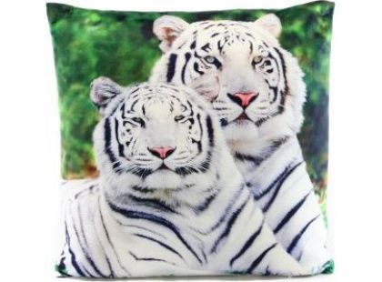 Polštářek bílý tygr 33 x 33 cm