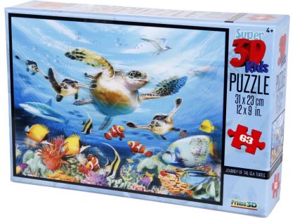 Prime 3D Puzzle Želvy 63 dílků