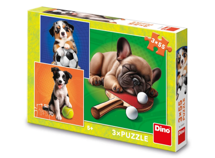 Dino Psí Sportovci 3x55 Puzzle