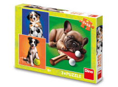 Dino Psí Sportovci 3x55 Puzzle