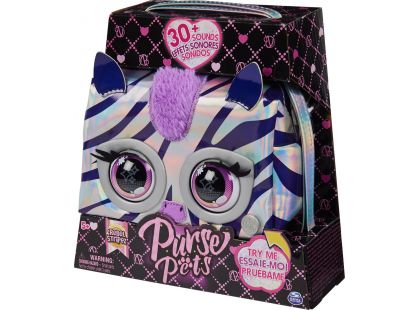 Purse Pets Metalická interaktivní kabelka zebra - Poškozený obal