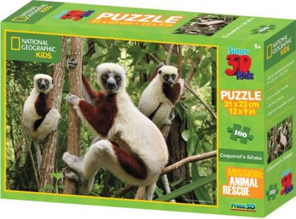 Puzzle 3D lemur 10 dílků