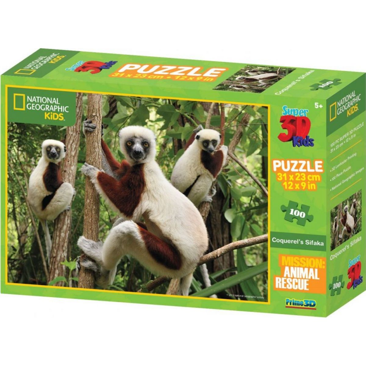 Puzzle 3D lemur 10 dílků