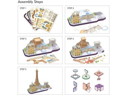 Puzzle 3D Paříž 114 dílků