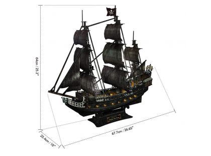 Puzzle 3D Queen Anne's Revenge LED 340 dílků
