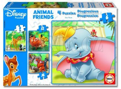 Puzzle Disney zvířátka 6+9+12+16 d