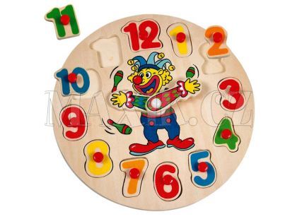 Puzzle hodiny s klaunem Bino 88103