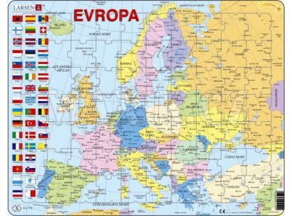Puzzle Mapa Evropy 70d