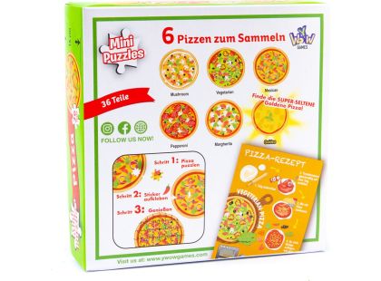 Puzzle mini Pizza 6 různých motivů 36 dílků - Poškozený obal