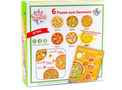 Puzzle mini Pizza 6 různých motivů 36 dílků