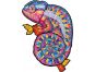 Puzzler Dřevěné barevné puzzle Hypnotický chameleon 2