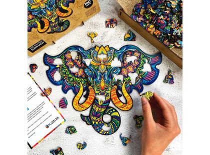 Puzzler Puzzle dřevěné barevné Posvátný slon 160 dílků