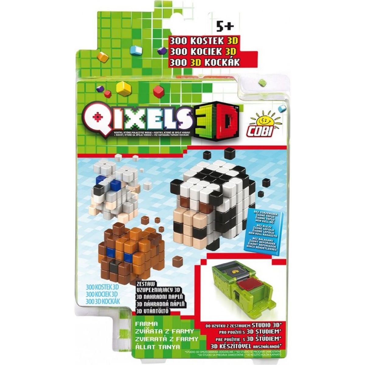 Qixels 3D Tématická sada - Zvířata z farmy
