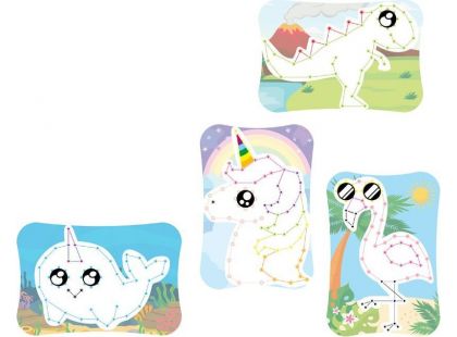 Quercetti Play Creativo String Art Animals kreslení pomocí nití a kolíčků