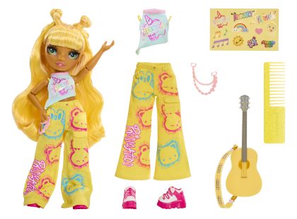 Rainbow High Junior Fashion panenka v rockové kapele - Sunny