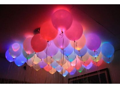Rappa Balónky nafukovací LED svítící 5 ks mix barev 30 cm