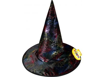 Rappa Čarodějnický klobouk s potiskem pavučiny pro dospělé