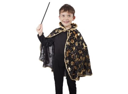 Rappa Dětský kostým Čarodějnický plášť černý 104 - 128 cm