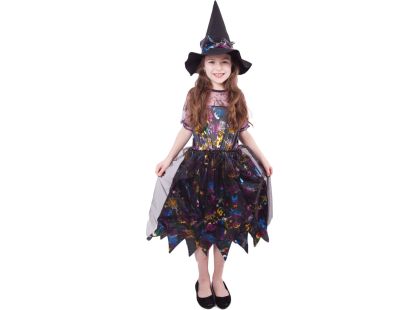 Rappa Dětský kostým Barevná čarodějnice 110 - 116 cm - Poškozený obal