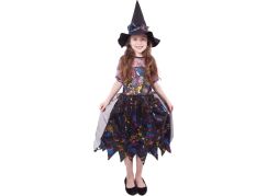 Rappa Dětský kostým Barevná čarodějnice 110 - 116 cm - Poškozený obal
