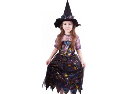 Rappa Dětský kostým Barevná čarodějnice 110 - 116 cm