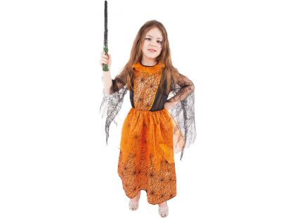 Rappa Dětský kostým čarodějnice Pavučinka velikost 117-128 cm